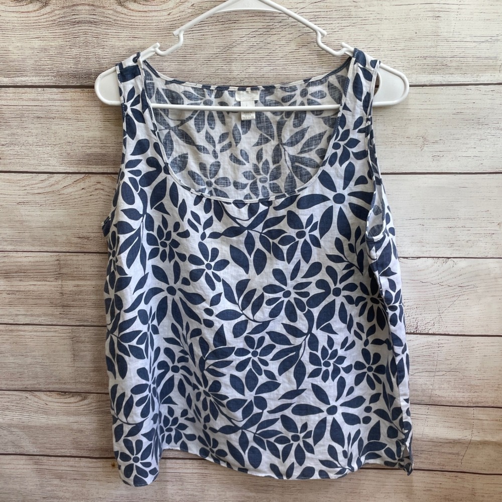 KIKO 100% LINEN TANK‎ TOP IN FLORAL PRINT